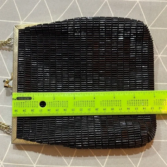 Vintage Black and Gold Chain Clutch - Picture 3 of 6